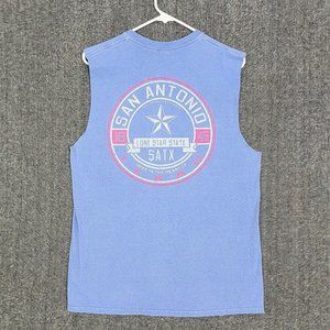San Antonio Tank Top Mens Medium Blue Lone Star State Texas TX Sleeveless Tee